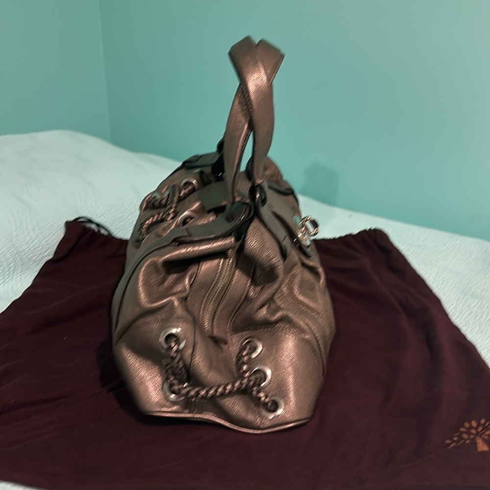 Mulberry Large Agyness Gunmetal metallic Satchel - Picture 5 of 16